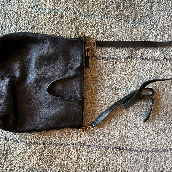 Madewell Medium Top-Zip Crossbody Bag. Black leather, nwot - Picture 3 of 5